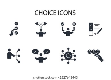 Choice icon set.vector.Editable stroke.linear style sign for use web design,logo.Symbol illustration.