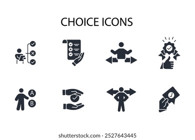 Ícone de escolha set.vetor.Sinal de estilo traço.linear editável para usar design da Web,ilustração logo.Symbol.