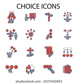 Choice icon set.vector.Editable stroke.linear style sign for use web design,logo.Symbol illustration.