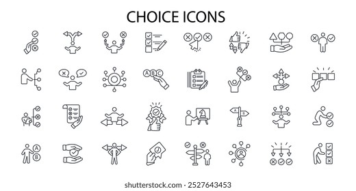 Choice icon set.vector.Editable stroke.linear style sign for use web design,logo.Symbol illustration.