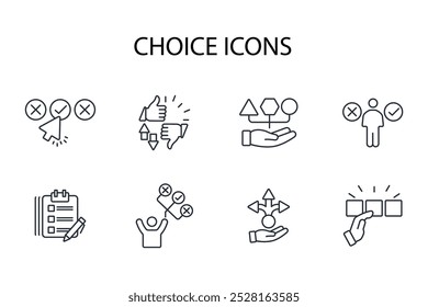 Choice icon set.vector.Editable stroke.linear style sign for use web design,logo.Symbol illustration.