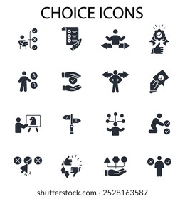 Choice icon set.vector.Editable stroke.linear style sign for use web design,logo.Symbol illustration.