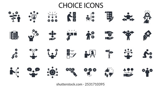 Choice icon set.vector.Editable stroke.linear style sign for use web design,logo.Symbol illustration.