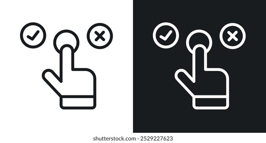 Choice icon in Thin line black color. flat simple vector symbols illustration.
