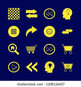choice icon. choice vector icons set shopping cart, right arrow, search house and bulb head