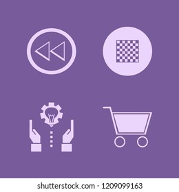 choice icon. choice vector icons set chess board, shopping cart, left arrow and technology progress