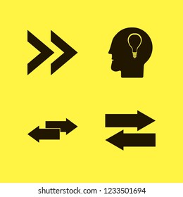 choice icon. choice vector icons set bulb head, right arrow and left right arrows