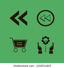 choice icon. choice vector icons set technology progress, left arrow and shopping cart