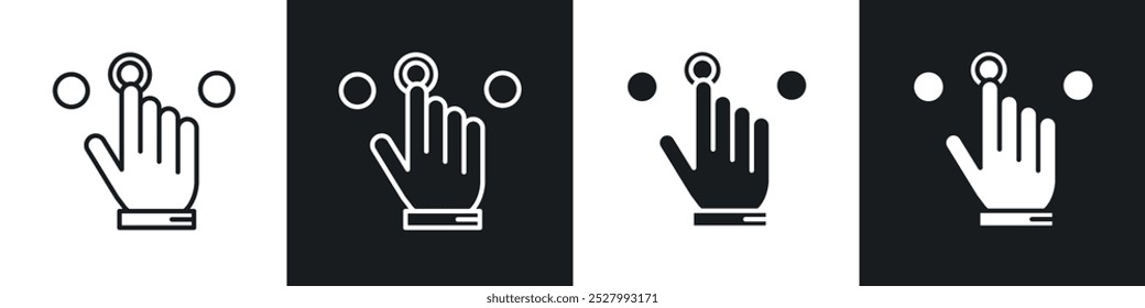 Ícone de escolha ícone de vetor definir estilo preto preenchido e contornado.