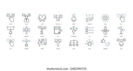 Choice icons set. Set of editable stroke icons.Set of Choice