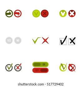 Choice icons set. Flat illustration of 9 choice vector icons for web