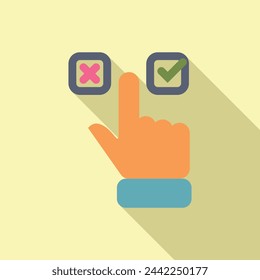 Choice law rule search icon flat vector. Customer digital access. Price trade scale