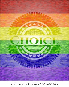 Choice lgbt colors emblem 