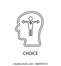icono de línea de elección
