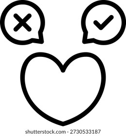 Vector de ilustración de icono de línea de elección