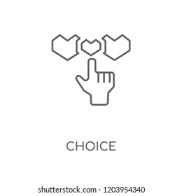 Choice linear icon. Choice concept stroke symbol design. Thin graphic elements vector illustration, outline pattern on a white background, eps 10.
