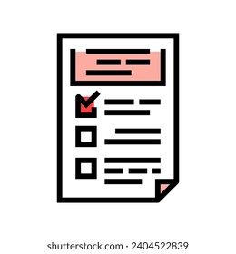 choice list color icon vector. choice list sign. isolated symbol illustration