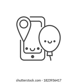 Ubicación de elección, icono negro de la línea de diseño. Administración de eventos. Firma para página web, aplicación móvil, botón, logotipo. Elemento aislado del vector. Trazo editable