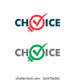 CHOICE logo type with bulb and check mark