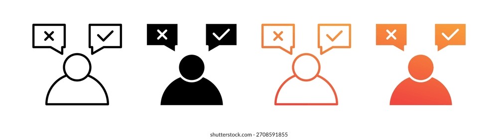 Choice Multiple Style Icon Set Vector