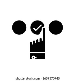 Auswahl der Option Schwarzes Symbol, Concept Illustration, Vektorillustration flaches Symbol, Bildzeichen.
