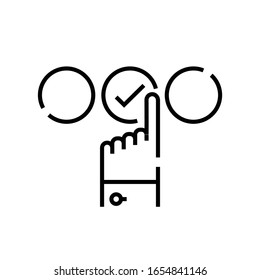 Choice of option line icon, concept sign, outline vector illustration, linear symbol.