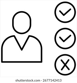 Vector de ilustración de icono de contorno de elección