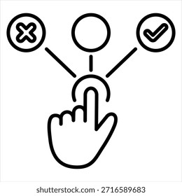 Ilustración vectorial de icono de contorno de elección