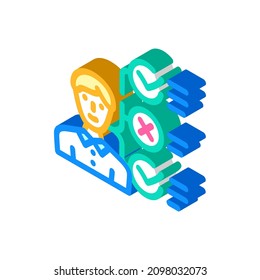 elección de cualidades vectores de iconos isométricos. signo de elección de cualidades. ilustración de símbolo aislado