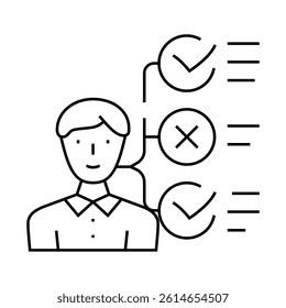 choice of qualities line icon vector. choice of qualities sign. isolated contour symbol black illustration