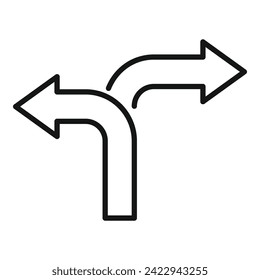Choice road icon outline vector. Business ambiguity. Index report grid