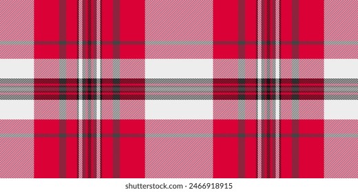 Choice seamless background plaid, selection check textile texture. Seventies pattern fabric vector tartan in red and white color.