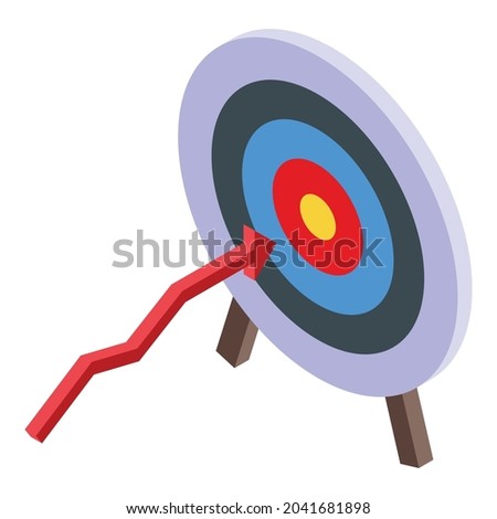 Choice target icon isometric vector. Self education. Digital process