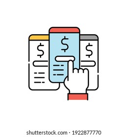 Choice of tariff plan color line icon. Pictogram for web page, mobile app, promo. UI UX GUI design element. Editable stroke.