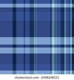 Choice textile background seamless, everyday plaid pattern tartan. Antique check fabric texture vector in blue and cyan color.