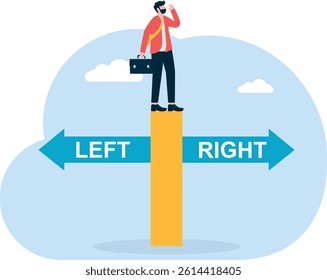 Choice, thinking, doubt, problem concept. Decision making confusion and successful option choice tiny person.

