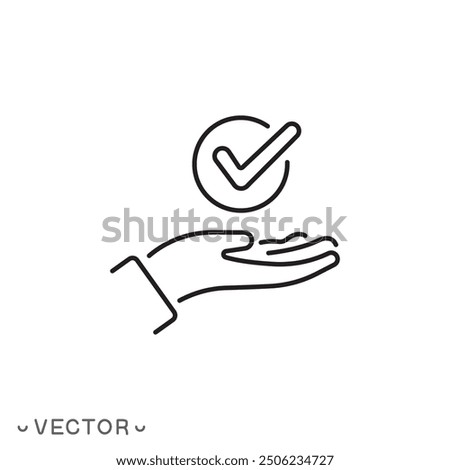 choice value icon, top service, thin line symbol isolated on white background, editable stroke eps 10 vector illustration