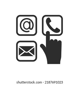 Choice variant contact us icon. Communication options. Black and white symbol. Vector illustration