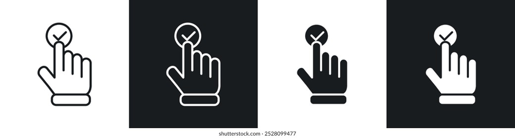 Choice vector icon set in black and white