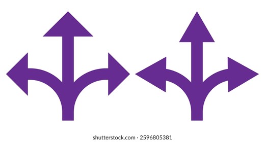 Choice vector icons set. Alternate Route line and filled flat Symbols