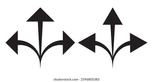 Choice vector icons set. Alternate Route line and filled flat Symbols