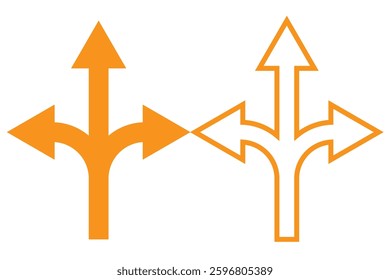 Choice vector icons set. Alternate Route line and filled flat Symbols