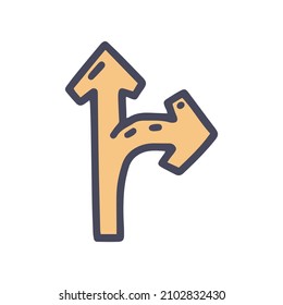 choice way color vector doodle simple icon