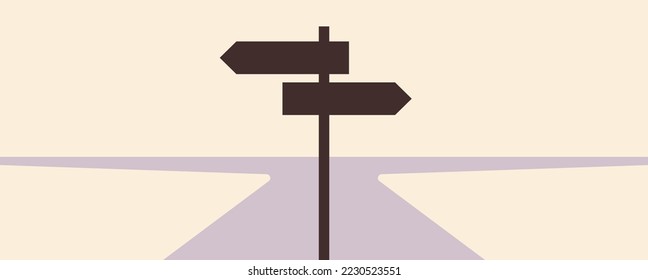 Choice way concept and choice of ways flat vector illustration.
