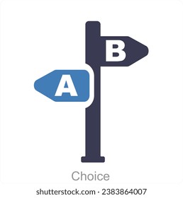 Choice and way icon concept