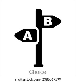 Choice and way icon concept