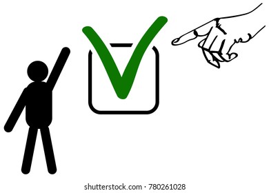 choice would be the leader through the hands that refers to a person