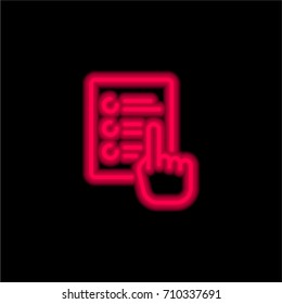 Choices red glowing neon ui ux icon. Glowing sign logo vector