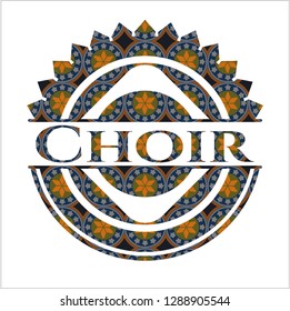 Choir arabesque emblem background. arabic decoration.