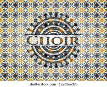 Choir arabic style emblem. Arabesque decoration.